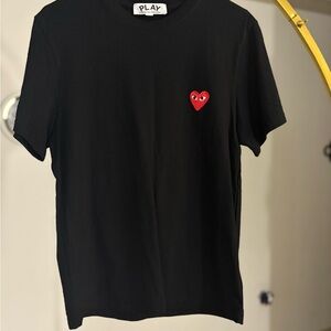 Black Kids T-Shirt with Red Heart